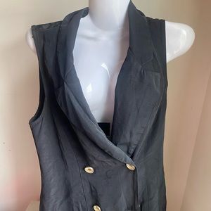 Vintage Cimmaron black Size 6 Black Vest office wear cardigan Made in USA size 6
